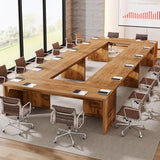 Tribesigns 13FT Conference Table, Large Rectangle Conference Room Table, Long Meeting Seminar Table Business Tables for 12-16 People (Four Tables) Tribesigns