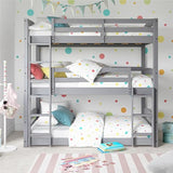 DHP Phoenix Triple Bunk Bed, Twin Size, Grey DHP