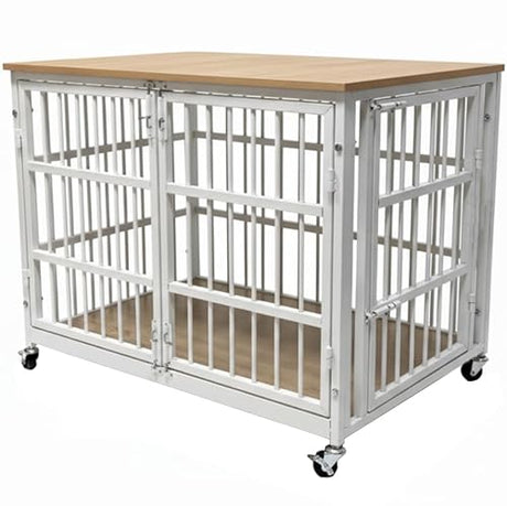 Boldbone 48 inch Dog Crate Furniture, Heavy Duty Dog Kennel Indoor for Large Dogs, Escape-Proof and Chew-Proof Wooden Dog Cage for high Anxiety Dog, Decorate House as TV Stand, End Table BOLDBONE
