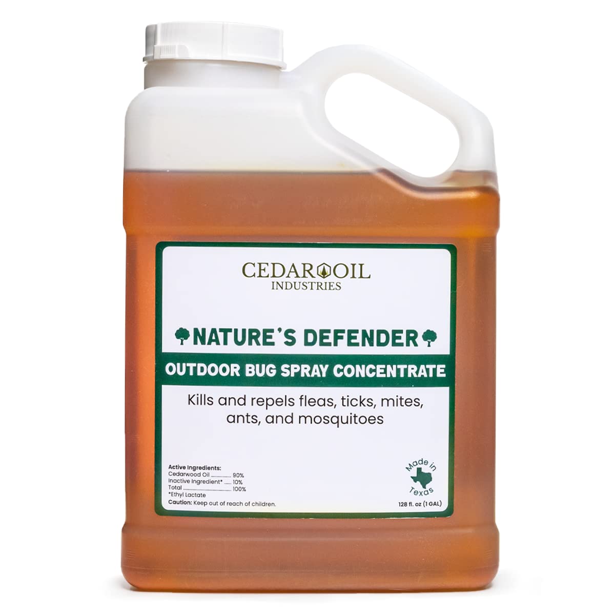 Nature's Defender Lawn & Garden Concentrate - All-Natural Pest Control for Outdoor Spaces, Made with Natural Cedarwood Oil (128 Fluid Ounces) Cedar oil Industries