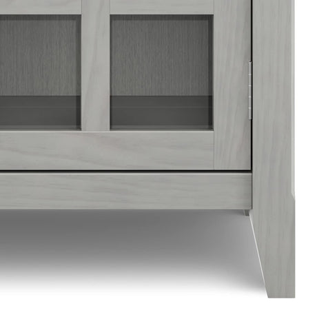 SIMPLIHOME Acadian SOLID WOOD 36 Inch Wide Rustic Entryway Hallway Storage Cabinet in Fog Grey, For the Living Room, Entryway and Family Room SIMPLIHOME