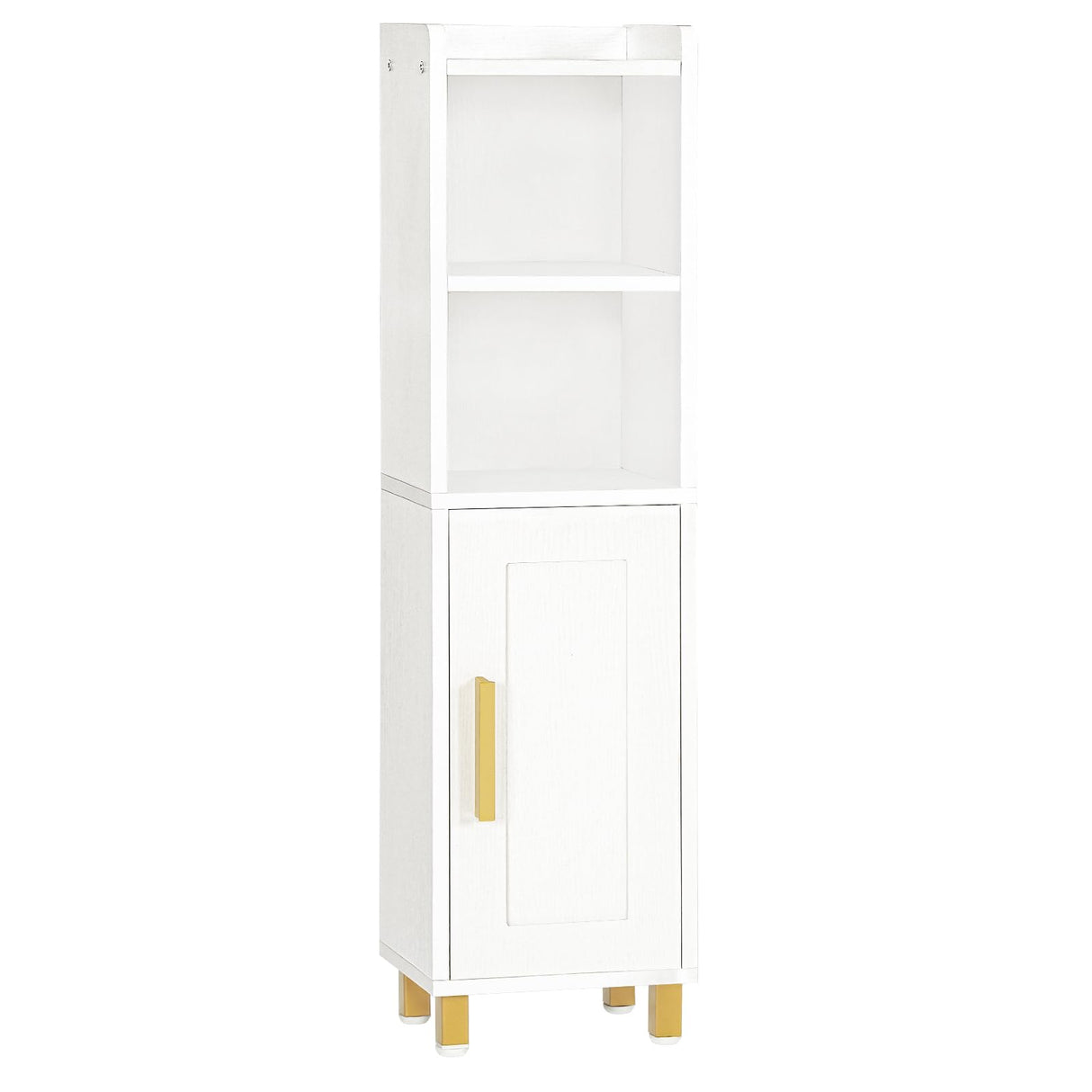 HOOBRO Small Bathroom Storage Cabinet, Narrow Corner Floor Cabinet with Door and Adjustable Shelf, 7.9" L x 5.9" W x 31.5" H, Bathroom Organizer for Small Spaces, White HOOBRO