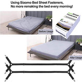 Bed Sheet Holder Straps - Sheet Straps Adjustable Bed Sheet Clips Fasteners Keep Sheets Stays in Place,2Pcs/Set Black Siaomo