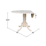 International Concepts 42" Dual Drop Leaf 2 Madrid Chairs Dining Table, Unfinished IC International Concepts