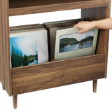 Crosley Furniture Liam Turntable Record Player Stand with Storage for Vinyl Records, Mid Century Modern, Walnut Crosley Furniture