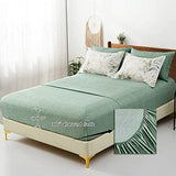 WONGS BEDDING Botanical Comforter Set Full, 7 Pieces Floral Reversible Bed in a Bag Green Leaves Bedding Set Soft Microfiber Full (1 Comforter,2 Pillowcase,2 Pillow Shams,1 Flat Sheet,1 Fitted Sheet) WONGS BEDDING