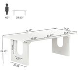 Tribesigns Modern Executive Desk, 70.9" Large Office Computer Desk, Conference Table Meeting Room Table, Simple White Workstation Business Furniture for Home Office Tribesigns