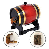 5L Whiskey Barrel Dispenser Oak Aging Barrels Home Whiskey Barrel Decanter for Wine, Spirits, Beer, and Liquor (Red Wine) Aimee_JL