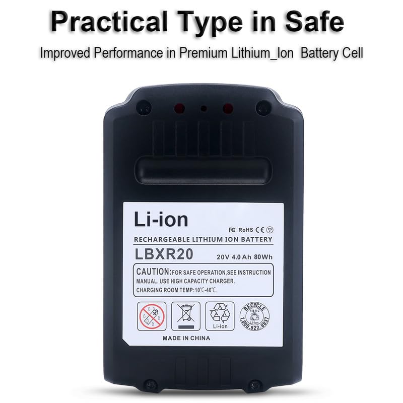 Biswaye LBXR20 20V Lithium Battery Compatible with Black & Decker 20V MAX Lithium Battery LBXR2520 LBXR2020 LBX20 LB2X4020 LB2X3020 and LCC221 LST522 LST201 LST220 LST300 20V Max Tools Biswaye