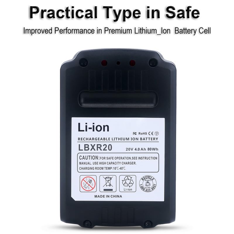 Biswaye LBXR20 20V Lithium Battery Compatible with Black & Decker 20V MAX Lithium Battery LBXR2520 LBXR2020 LBX20 LB2X4020 LB2X3020 and LCC221 LST522 LST201 LST220 LST300 20V Max Tools - WoodArtSupply