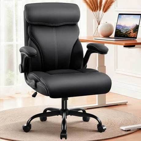 AreShark Office Chair - Executive High Back Breathable Comfy Desk Chair with Lumbar Support - Ergonomic Leather Rolling Swivel Computer Chair with Rock Function for Working Studying Gaming Relaxing AreShark