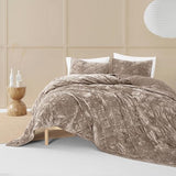 Wonderful Luxury Velvet Brown Quilt Set, King Diamond Stitch Pattern Bedding, Lightweight Ultra-Soft Skin-Friendly, All-Season, Versatile as Comforter/Bedspread for Adults Teens Kids Bedroom,106"x94" Wonderful