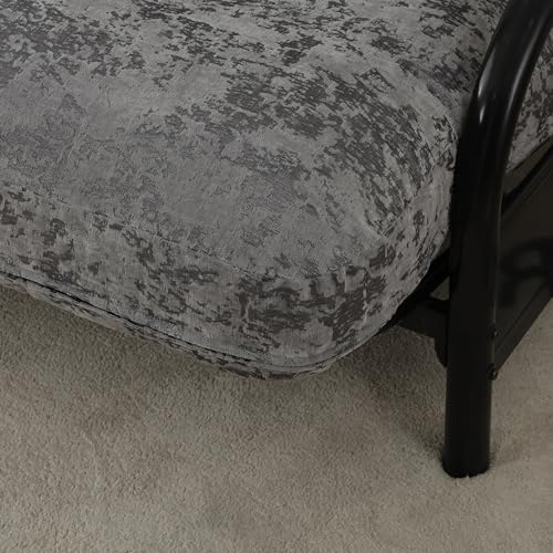 OctoRose Full Size 54x75x8inch 3 Side Zipper Chenille Grey Relif Futon Cover Sofa Daybed Couch Mattress Slipcover (Chenille-Grey-Relief, Full Size) OctoRose
