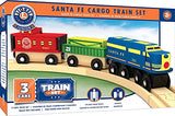 MasterPieces Wood Train Sets - Lionel Santa Fe Cargo 3 Piece Train Set - Officially Licensed Toddler & Kids Toy Masterpieces