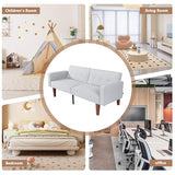 White Modern Guest Chair Sofa Recliner, Adjustable Cotton Fabric Futon Reclining Couch, Sofa Bed, Easy Assembly, Mid-Century Style Conference Seating for Office, Waiting Room, 68"L x 22.4"W x 28.7"H Generic