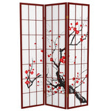 Red Lantern 6 ft. Tall Flower Blossom Divider - Rosewood - 3 Panels Red Lantern
