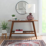 Linon Melissa Mid-Century Modern Walnut Console Table Linon