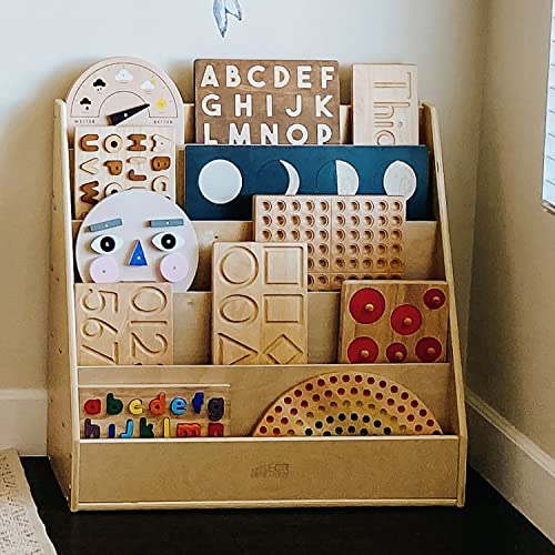 ECR4Kids Streamline Single-Sided Book Display with Storage, Classroom Bookshelf, Natural ECR4Kids