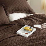 Bedsure Quilts Queen Size - Lightweight Bedspreads Queen Size with Basket Weave Pattern, Soft Quilt Bedding Set, Brown Comforter Set Coverlet for All Seasons with 2 Pillow Shams (90" x 96") Bedsure