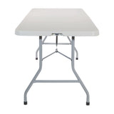 Office Star Resin Rectangle Center-Folding Portable Table for Picnics, Camping, and Tailgating, 6 Feet Office Star Products