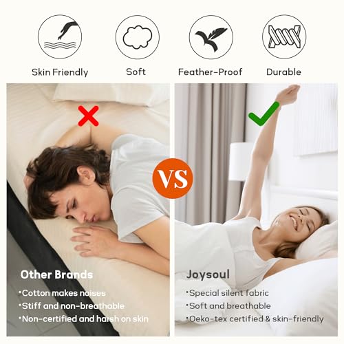 Joysoul Twin Size Down Comforter - All Season Ultra Soft Goose Down & Feather Fiber Fill, Luxury Hotel Cream Duvet Insert with Corner Tabs (68" X 88") Joysoul