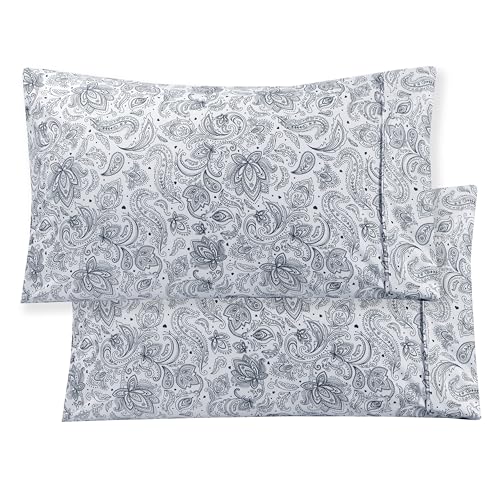 Elegant Comfort Softest and Coziest 6-Piece Sheet Set - 1500 Premium Hotel Quality Microfiber - Deep Pocket, Wrinkle Resistant 6-Piece Paisley Pattern Bed Sheet Set, Queen, Paisley Navy