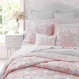 Laura Ashley - Twin Quilt Set, Soft & Reversible Cotton Floral Bedding with a Medium Weight Feel, 2 Piece Bed Set with Matching Pillowcase (Bedford Pink) Laura Ashley