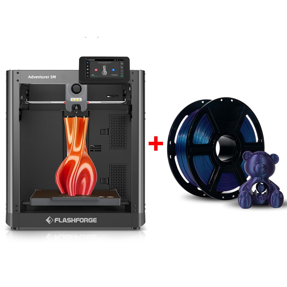 (HS Nebula Purple) Bundle FLASHFORGE Adventurer 5M 3D Printer and FLASHFORGE Nebula Purple High Speed PLA Filament - WoodArtSupply