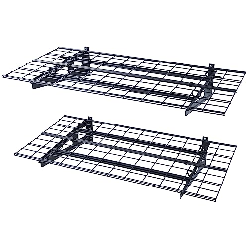 VEVOR 2 x 4 ft Garage Shelving Wall Mounted, 2 Pack Heavy Duty Garage Wall Shelves 500lbs Capacity, Garage Storage Rack Floating Shelves for Shop, Shed, Garage Storage