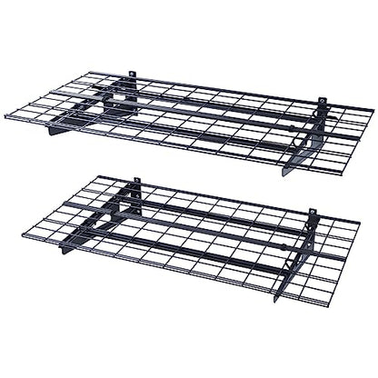 VEVOR 2 x 4 ft Garage Shelving Wall Mounted, 2 Pack Heavy Duty Garage Wall Shelves 500lbs Capacity, Garage Storage Rack Floating Shelves for Shop, Shed, Garage Storage