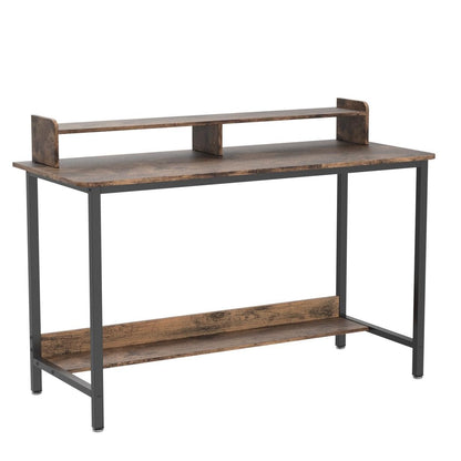 WOODYNLUX 43 Inch Rustic Computer Desk with Shelves for Home Office and Gaming - WoodArtSupply