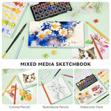 Lightwish Square Watercolor Journal,100% Cotton,300gsm/140lb,Acid-Free,24 Sheets Cold Press Watecolor Paper Sketchbook for Artists Adults Students,4.7 * 4.7 Inches LIGHTWISH