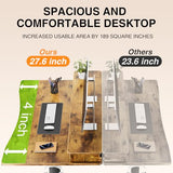 Veken 47.2"×27.6" Standing Desk with Storage Drawers, Adjustable Height Computer Table with Monitor Shelf, Home Office Desk for Study, Gaming, Workstation, Brown Veken