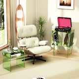 solaround Acrylic Record Player Stand, with Vinyl Storage, Clear Acrylic Side Table, (Green) solaround