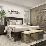 Deco 79 Metal Room Storage Bench Galvanized Entryway Bench with Cream Burlap Top, Bench 50" x 16" x 18", Gray Deco 79