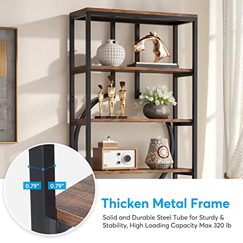 Tribesigns 70.9 Inch Vintage Industrial 6-Tier Bookshelf with Open Shelves and Sturdy Metal Frame - WoodArtSupply