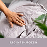 ClevaHome Queen Size Sheet Set - 6 Piece Soft Breathable Luxury Bed Sheet Set - Shrinkage & Fade Resistant Embroidered Bedding Sheet with Deep Pocket, 2 Extra Pillowcases (Queen, Purple Dove) Cleva