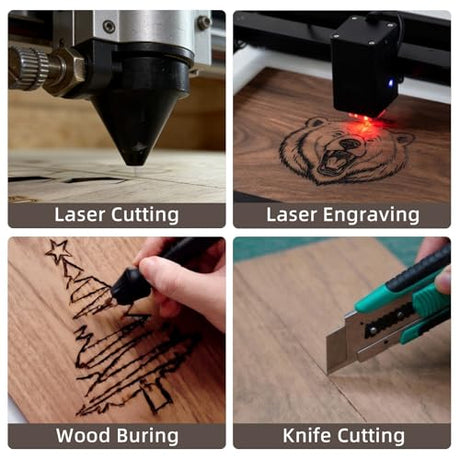 1/8" Walnut Plywood Sheets, 17x11.8x1/8 Inch 8 Pack, 3mm Plywood for Laser Cutting, Engraving, Wood Burning, Unfinished Wood for Crafts, Architectural Models, Drawing & Painting, DIY Projects BOWIJANYZ