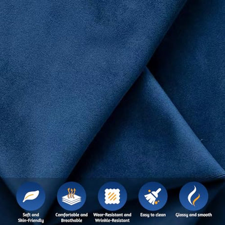 Tabaray 89'' Pull Out Sofa Bed King, Chesterfield Velvet Sleeper Sofa, Convertible L-Shaped Futon Couch, Tufted Back, 4 Pillows, Ottoman, Deep Seat Loveseat Couches for Living Room, Apartment, Blue Tabaray