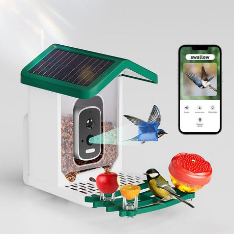 Smart Bird Feeder with Camera for Outdoors,Squirrel Proof Bird Feeders for Outside Hummingbird Birdhouse with Solar Powered, 2.5k HD Auto Capture&Ai Identification,Watching Gifts for Bird Lovers Bsemax
