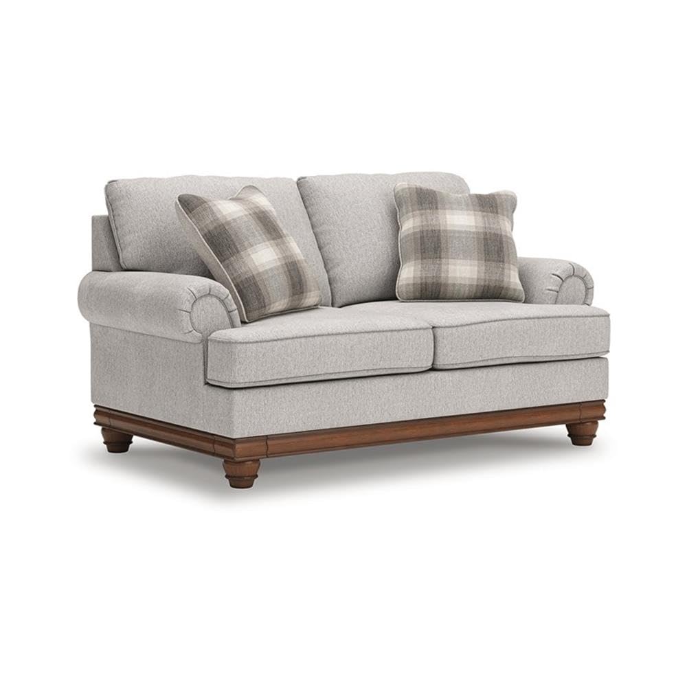 BOWERY HILL Modern/Contemporary Polyester Beige Finish Loveseat BOWERY HILL