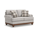 BOWERY HILL Modern/Contemporary Polyester Beige Finish Loveseat BOWERY HILL