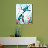 Paint by Number for Adults Sea Turtle Paint by Numbers Ocean Nautical Turtle Kids Paint by Number Kits Paint by Numbers for Adults Beginner DIY Painting Craft Kits Gift, 16 x20 Inch TUMOVO