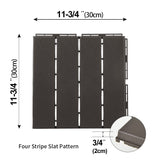 Domi Patio Deck Tiles, 12 x 12 inches Composite Interlocking Shed Floor, Four Slat Plastic Kennel Deck, 27 Pieces One Pack, Dark Grey domi outdoor living