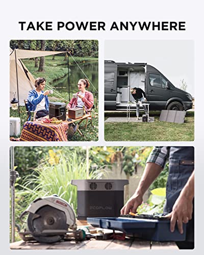 EF ECOFLOW Portable Power Station DELTA 1300, 1260Wh Solar Powered Generator with 6 x 1800W AC Outlets, Solar Generator(Solar Panel Optional) for Outdoor Camping - WoodArtSupply