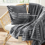 Bedsure Full Comforter Set 5 Pieces - Bed in a Bag with Fleece Throw Blanket and Decorative Pillow, Lightweight Bedding Comforter Sets, All Season Bedding, Dark Grey Bedsure