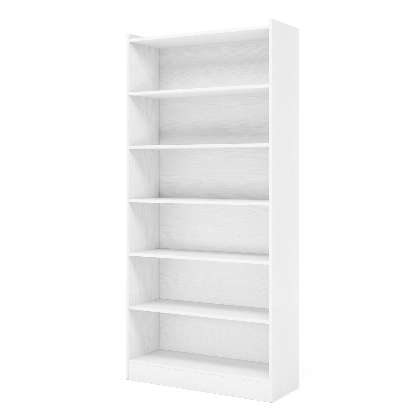 Modern 7-Tier White Bookshelf by Tribesigns - 78-inch Tall Open Library Storage Unit for Home and Office - WoodArtSupply