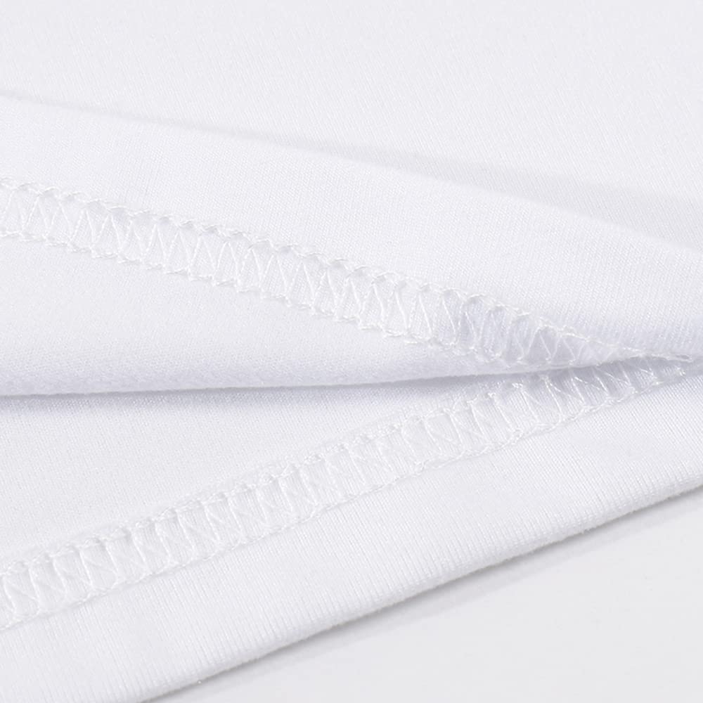 ORJ 5 PCS Unisex Sublimation Blank T Shirt White Polyester Shirts Crew Neck Short Sleeve for Sublimation T Shirt ORJ