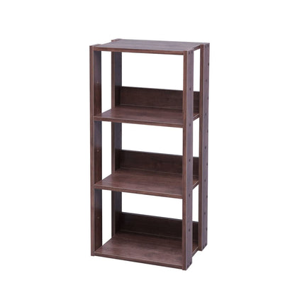 IRIS USA 3-Tier 16" Medium Open Wooden Bookshelf with Adjustable Shelves, Easy Assembly Bookcase Farmhouse Shelf for Small Spaces Bedroom Office Living Room Indoor, Brown - WoodArtSupply