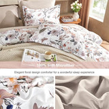 7 Piece Queen Comforter Set, Dusty Pink Butterfly Floral Comforter Set with Flowers Leaves Pattern, Soft Microfiber Complete Bedding Set for All Season(Dusty Pink, Queen) LLDSYW